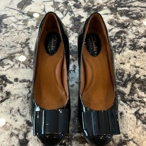 Clarks Black Patent Leather Heels